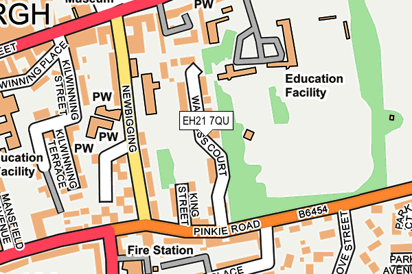 EH21 7QU map - OS OpenMap – Local (Ordnance Survey) EH21 7QU map - OS OpenMap – Local (Ordnance Survey)