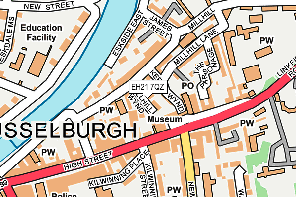 EH21 7QZ map - OS OpenMap – Local (Ordnance Survey) EH21 7QZ map - OS OpenMap – Local (Ordnance Survey)