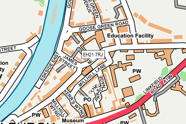 EH21 7RJ map - OS OpenMap – Local (Ordnance Survey) EH21 7RJ map - OS OpenMap – Local (Ordnance Survey)
