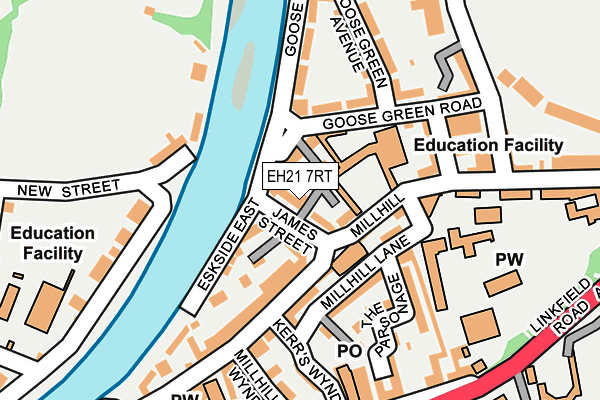 EH21 7RT map - OS OpenMap – Local (Ordnance Survey) EH21 7RT map - OS OpenMap – Local (Ordnance Survey)