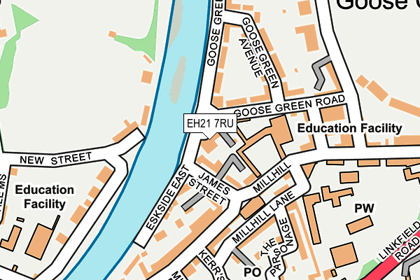 EH21 7RU map - OS OpenMap – Local (Ordnance Survey) EH21 7RU map - OS OpenMap – Local (Ordnance Survey)