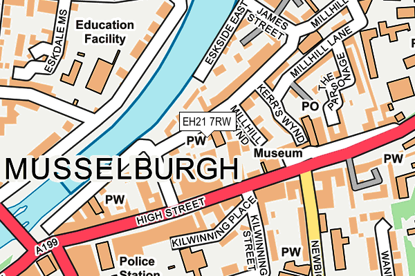 EH21 7RW map - OS OpenMap – Local (Ordnance Survey)