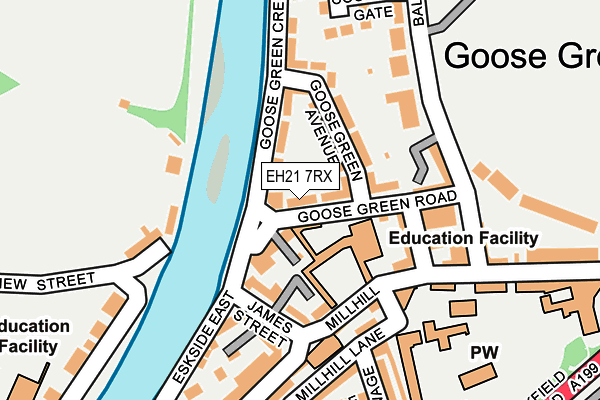 EH21 7RX map - OS OpenMap – Local (Ordnance Survey) EH21 7RX map - OS OpenMap – Local (Ordnance Survey)