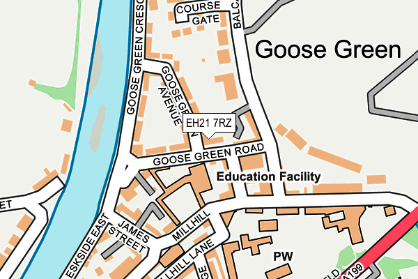 EH21 7RZ map - OS OpenMap – Local (Ordnance Survey) EH21 7RZ map - OS OpenMap – Local (Ordnance Survey)