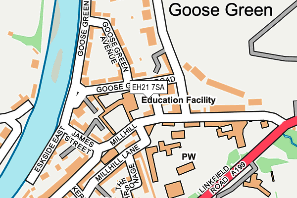 EH21 7SA map - OS OpenMap – Local (Ordnance Survey) EH21 7SA map - OS OpenMap – Local (Ordnance Survey)