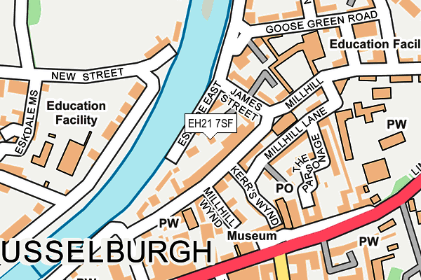 EH21 7SF map - OS OpenMap – Local (Ordnance Survey) EH21 7SF map - OS OpenMap – Local (Ordnance Survey)