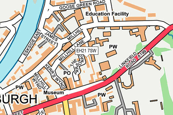 EH21 7SW map - OS OpenMap – Local (Ordnance Survey) EH21 7SW map - OS OpenMap – Local (Ordnance Survey)