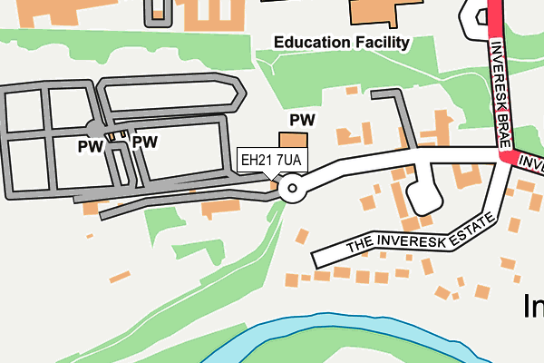 EH21 7UA map - OS OpenMap – Local (Ordnance Survey) EH21 7UA map - OS OpenMap – Local (Ordnance Survey)