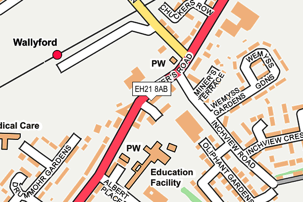 EH21 8AB map - OS OpenMap – Local (Ordnance Survey) EH21 8AB map - OS OpenMap – Local (Ordnance Survey)