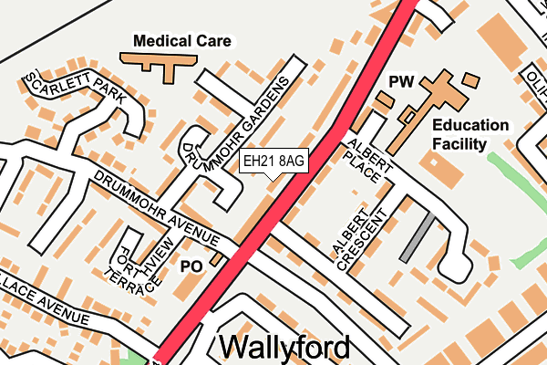 EH21 8AG map - OS OpenMap – Local (Ordnance Survey) EH21 8AG map - OS OpenMap – Local (Ordnance Survey)