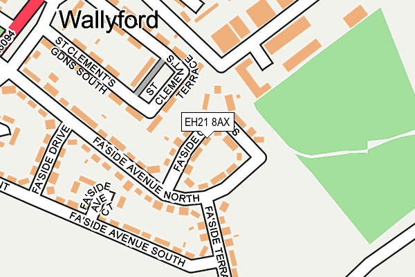 EH21 8AX map - OS OpenMap – Local (Ordnance Survey) EH21 8AX map - OS OpenMap – Local (Ordnance Survey)