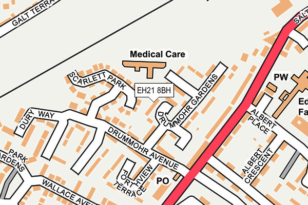 EH21 8BH map - OS OpenMap – Local (Ordnance Survey) EH21 8BH map - OS OpenMap – Local (Ordnance Survey)