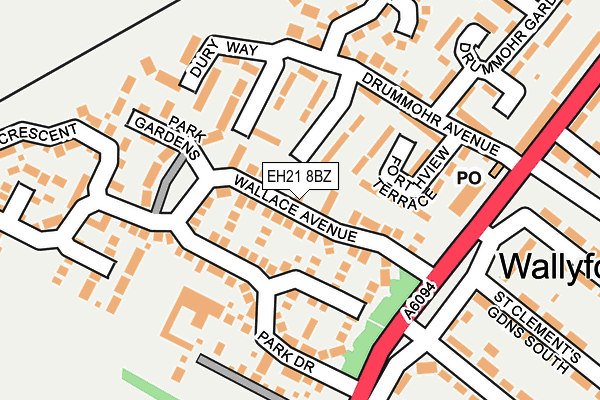 EH21 8BZ map - OS OpenMap – Local (Ordnance Survey) EH21 8BZ map - OS OpenMap – Local (Ordnance Survey)