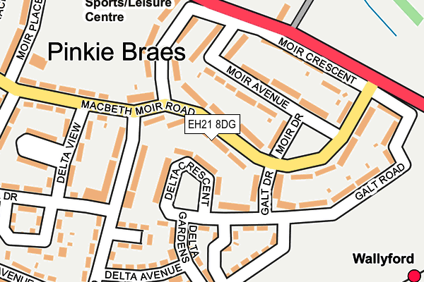 EH21 8DG map - OS OpenMap – Local (Ordnance Survey) EH21 8DG map - OS OpenMap – Local (Ordnance Survey)