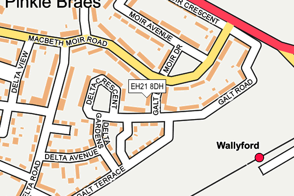 EH21 8DH map - OS OpenMap – Local (Ordnance Survey) EH21 8DH map - OS OpenMap – Local (Ordnance Survey)