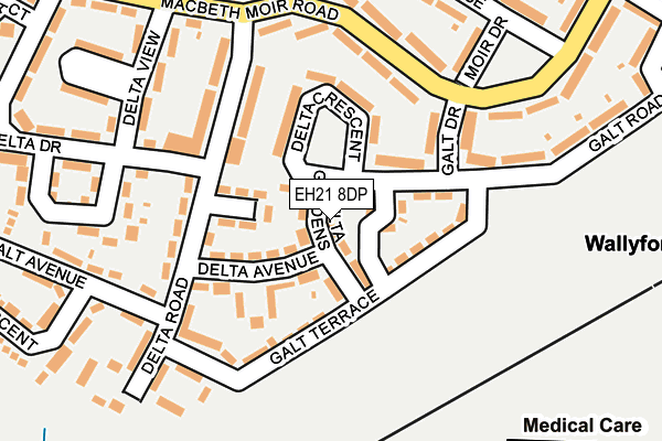 EH21 8DP map - OS OpenMap – Local (Ordnance Survey) EH21 8DP map - OS OpenMap – Local (Ordnance Survey)