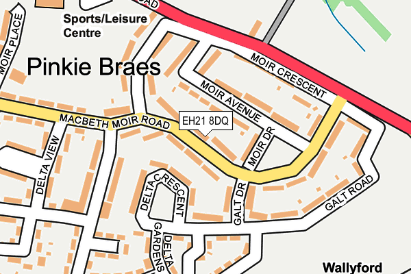 EH21 8DQ map - OS OpenMap – Local (Ordnance Survey) EH21 8DQ map - OS OpenMap – Local (Ordnance Survey)