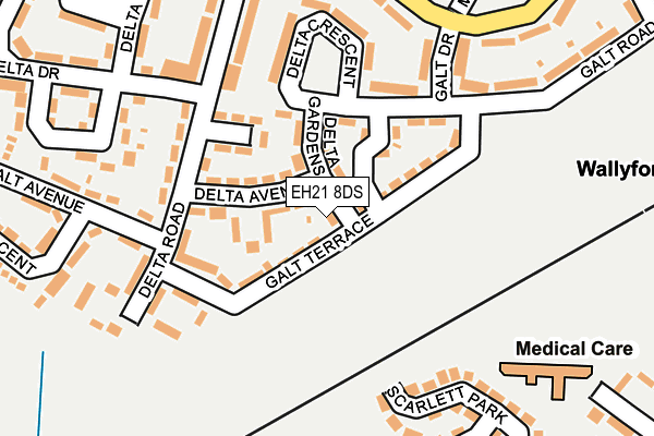EH21 8DS map - OS OpenMap – Local (Ordnance Survey) EH21 8DS map - OS OpenMap – Local (Ordnance Survey)