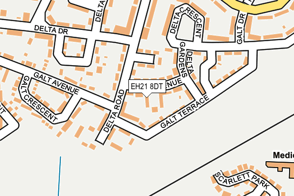 EH21 8DT map - OS OpenMap – Local (Ordnance Survey) EH21 8DT map - OS OpenMap – Local (Ordnance Survey)