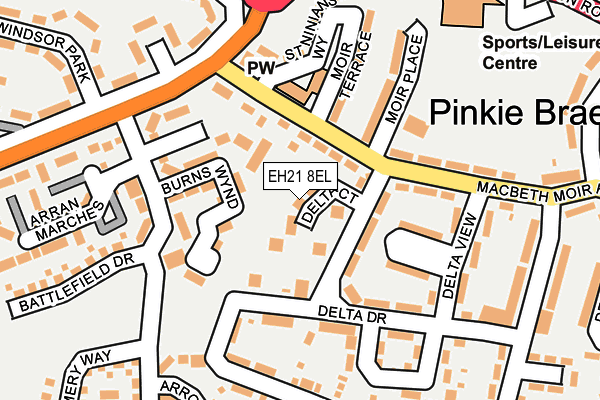 EH21 8EL map - OS OpenMap – Local (Ordnance Survey) EH21 8EL map - OS OpenMap – Local (Ordnance Survey)
