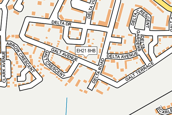 EH21 8HB map - OS OpenMap – Local (Ordnance Survey) EH21 8HB map - OS OpenMap – Local (Ordnance Survey)