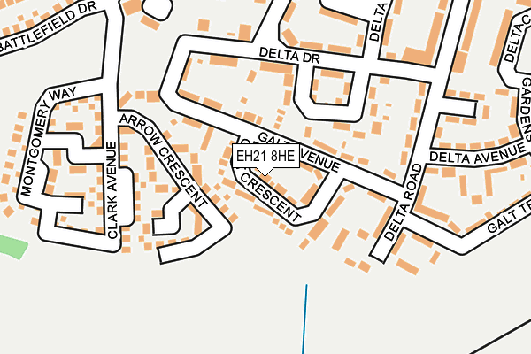 EH21 8HE map - OS OpenMap – Local (Ordnance Survey) EH21 8HE map - OS OpenMap – Local (Ordnance Survey)