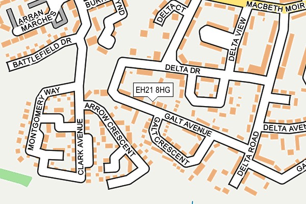 EH21 8HG map - OS OpenMap – Local (Ordnance Survey) EH21 8HG map - OS OpenMap – Local (Ordnance Survey)