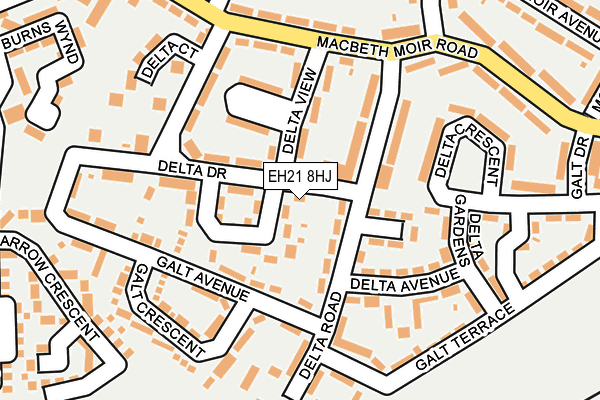 EH21 8HJ map - OS OpenMap – Local (Ordnance Survey) EH21 8HJ map - OS OpenMap – Local (Ordnance Survey)