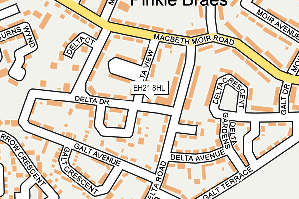 EH21 8HL map - OS OpenMap – Local (Ordnance Survey) EH21 8HL map - OS OpenMap – Local (Ordnance Survey)