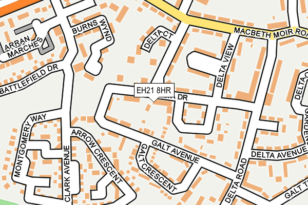 EH21 8HR map - OS OpenMap – Local (Ordnance Survey) EH21 8HR map - OS OpenMap – Local (Ordnance Survey)