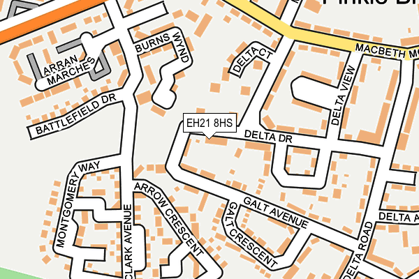 EH21 8HS map - OS OpenMap – Local (Ordnance Survey) EH21 8HS map - OS OpenMap – Local (Ordnance Survey)