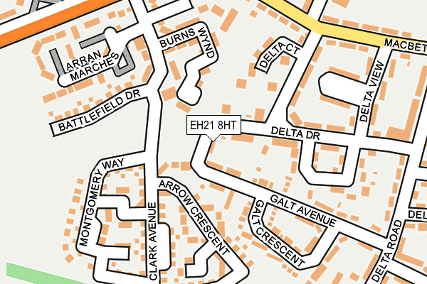 EH21 8HT map - OS OpenMap – Local (Ordnance Survey) EH21 8HT map - OS OpenMap – Local (Ordnance Survey)
