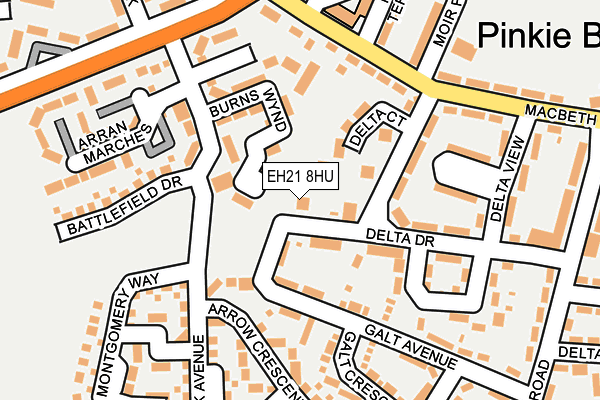 EH21 8HU map - OS OpenMap – Local (Ordnance Survey) EH21 8HU map - OS OpenMap – Local (Ordnance Survey)
