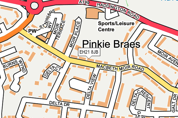 EH21 8JB map - OS OpenMap – Local (Ordnance Survey) EH21 8JB map - OS OpenMap – Local (Ordnance Survey)