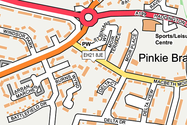 EH21 8JE map - OS OpenMap – Local (Ordnance Survey) EH21 8JE map - OS OpenMap – Local (Ordnance Survey)