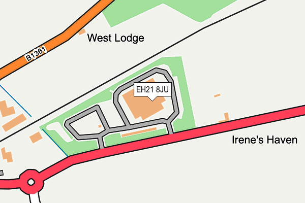 EH21 8JU map - OS OpenMap – Local (Ordnance Survey) EH21 8JU map - OS OpenMap – Local (Ordnance Survey)