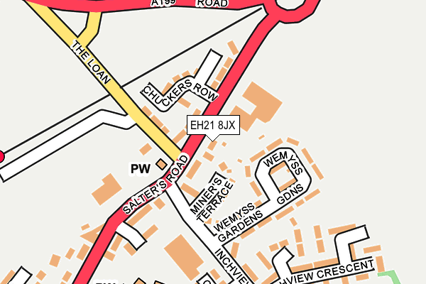 EH21 8JX map - OS OpenMap – Local (Ordnance Survey) EH21 8JX map - OS OpenMap – Local (Ordnance Survey)