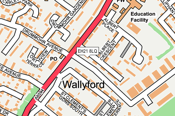 EH21 8LQ map - OS OpenMap – Local (Ordnance Survey) EH21 8LQ map - OS OpenMap – Local (Ordnance Survey)