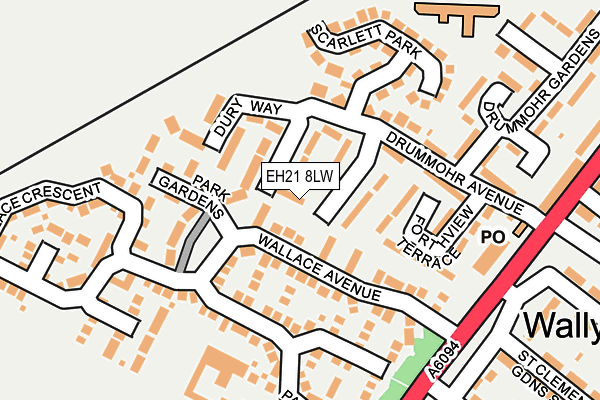 EH21 8LW map - OS OpenMap – Local (Ordnance Survey) EH21 8LW map - OS OpenMap – Local (Ordnance Survey)