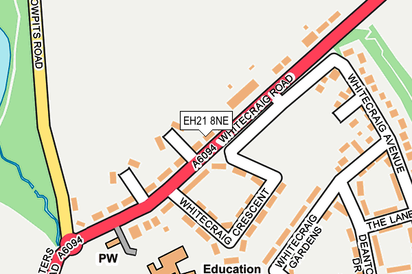 EH21 8NE map - OS OpenMap – Local (Ordnance Survey) EH21 8NE map - OS OpenMap – Local (Ordnance Survey)