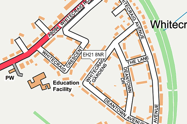 EH21 8NR map - OS OpenMap – Local (Ordnance Survey) EH21 8NR map - OS OpenMap – Local (Ordnance Survey)