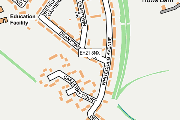 EH21 8NX map - OS OpenMap – Local (Ordnance Survey) EH21 8NX map - OS OpenMap – Local (Ordnance Survey)