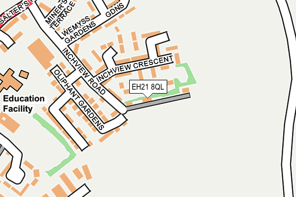 EH21 8QL map - OS OpenMap – Local (Ordnance Survey) EH21 8QL map - OS OpenMap – Local (Ordnance Survey)