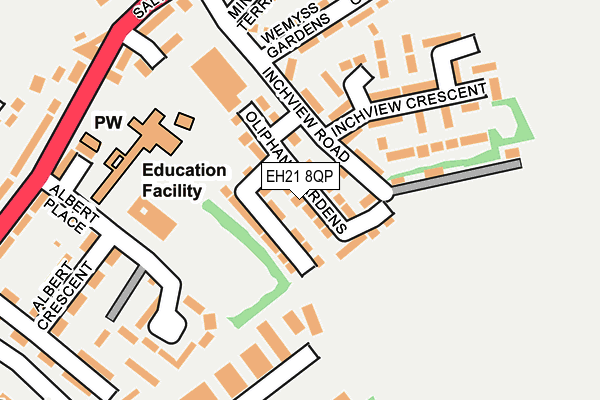 EH21 8QP map - OS OpenMap – Local (Ordnance Survey) EH21 8QP map - OS OpenMap – Local (Ordnance Survey)