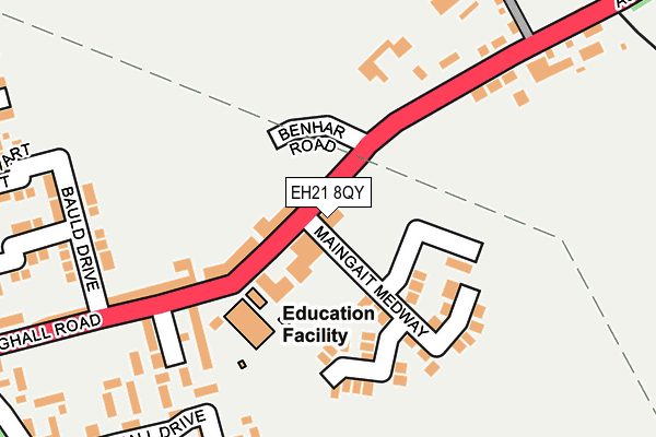 EH21 8QY map - OS OpenMap – Local (Ordnance Survey) EH21 8QY map - OS OpenMap – Local (Ordnance Survey)