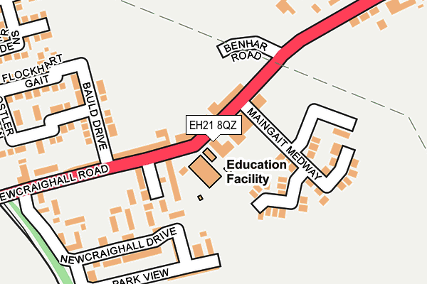 EH21 8QZ map - OS OpenMap – Local (Ordnance Survey) EH21 8QZ map - OS OpenMap – Local (Ordnance Survey)