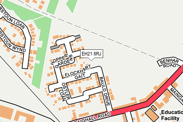 EH21 8RJ map - OS OpenMap – Local (Ordnance Survey) EH21 8RJ map - OS OpenMap – Local (Ordnance Survey)