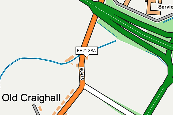 EH21 8SA map - OS OpenMap – Local (Ordnance Survey) EH21 8SA map - OS OpenMap – Local (Ordnance Survey)