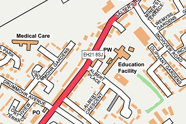 EH21 8SJ map - OS OpenMap – Local (Ordnance Survey) EH21 8SJ map - OS OpenMap – Local (Ordnance Survey)