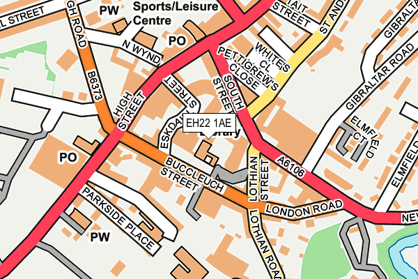 EH22 1AE map - OS OpenMap – Local (Ordnance Survey) EH22 1AE map - OS OpenMap – Local (Ordnance Survey)
